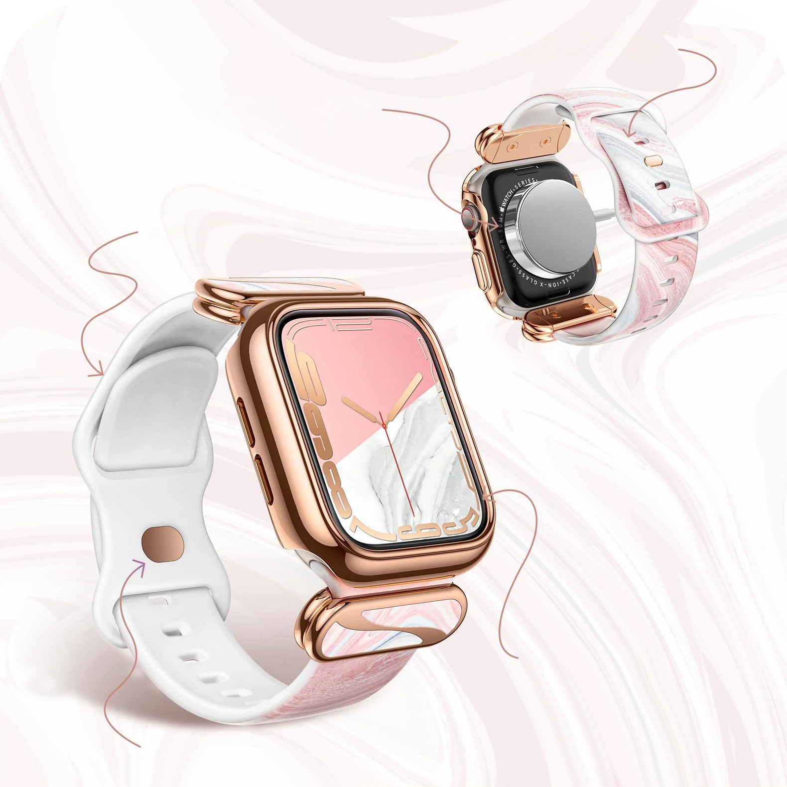 Etui z paskiem Supcase i-Blason Cosmo Luxe do Apple Watch Series 7 41mm, SE/6/5/4 40mm